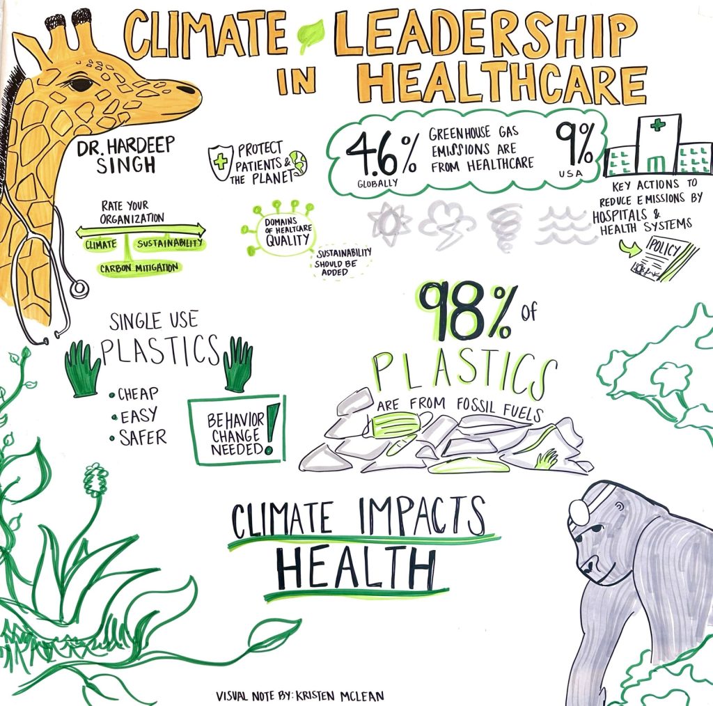 Dr. Hardeep Singh: Climate and Health Care graphic recording